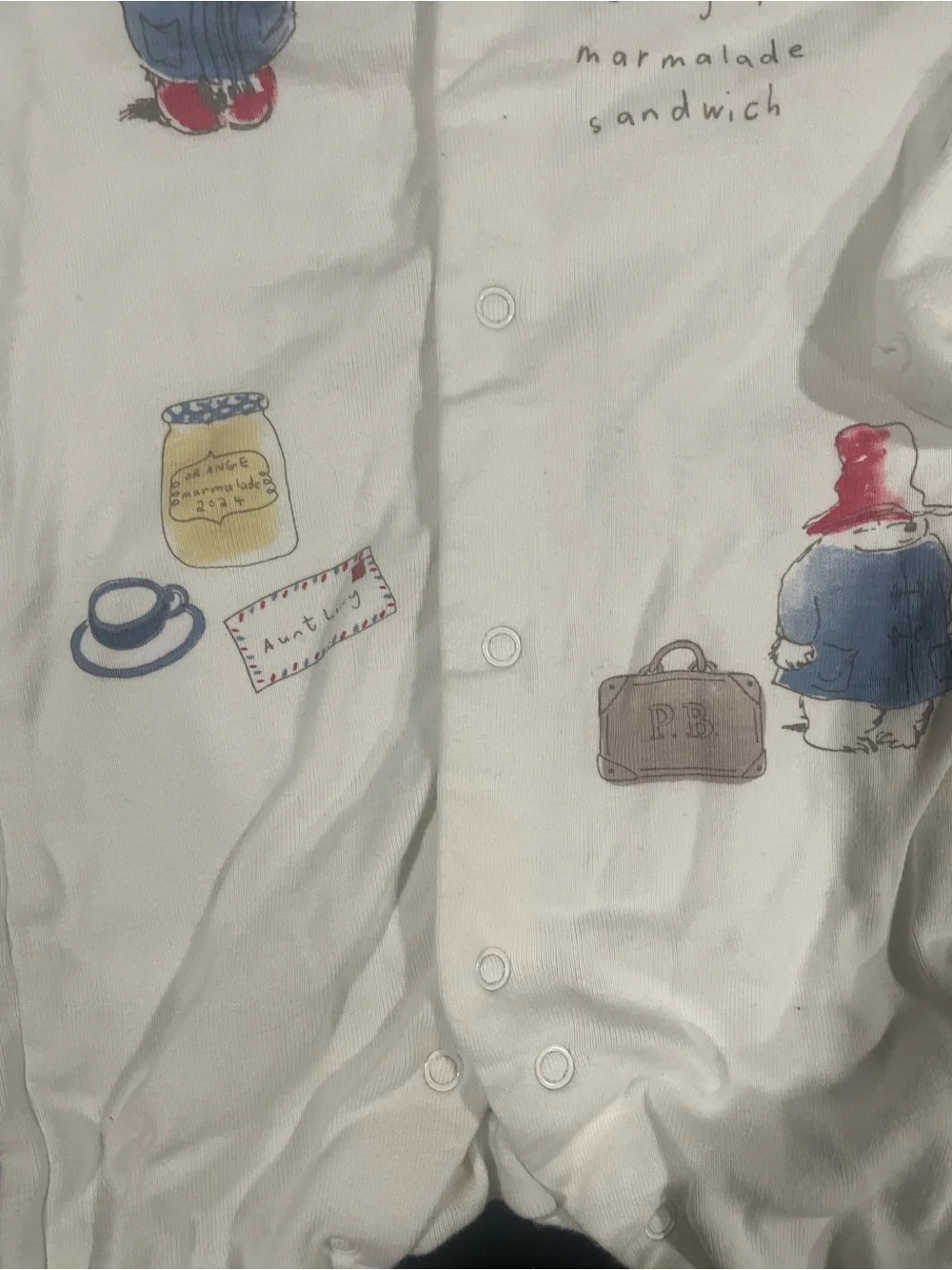 Marks & Spencer Cream Paddington Baby Footed Onesie Fits 3-6 mo. 🐻 🍊